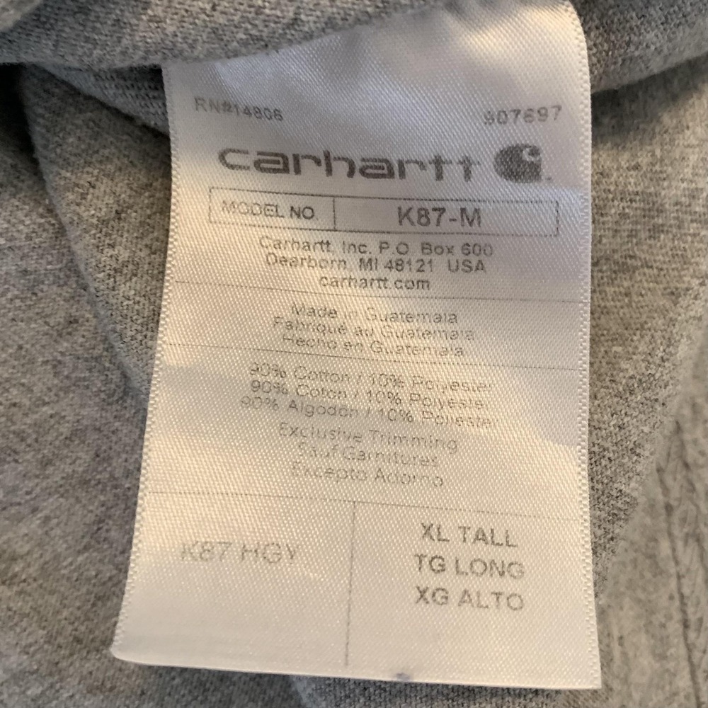 Carhartt Shirt Lot Of 3 Mens XLT Gray Black Pocket Workwear K87 Tagless Tee - Picture 4 of 16